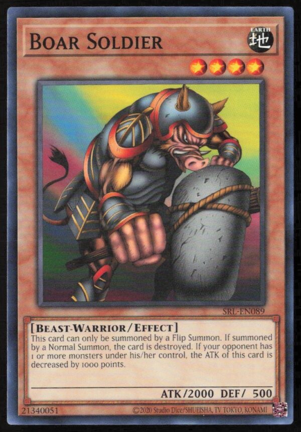 Yu-Gi-Oh! 25th Anniversary Spell Ruler Boar Soldier Card #SRL-EN089 Front View