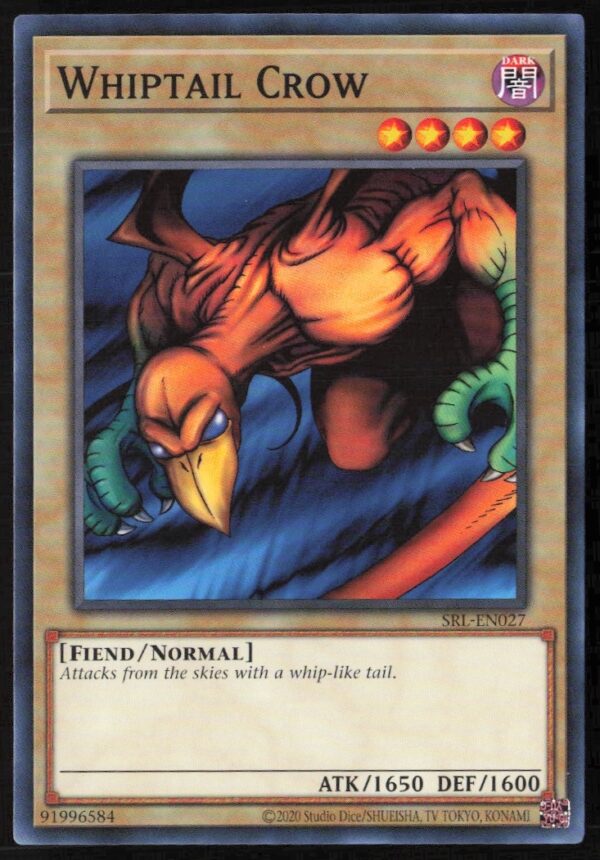 Yu-Gi-Oh! 2020 Spell Ruler Whiptail Crow card, 25th Anniversary Edition, front view.