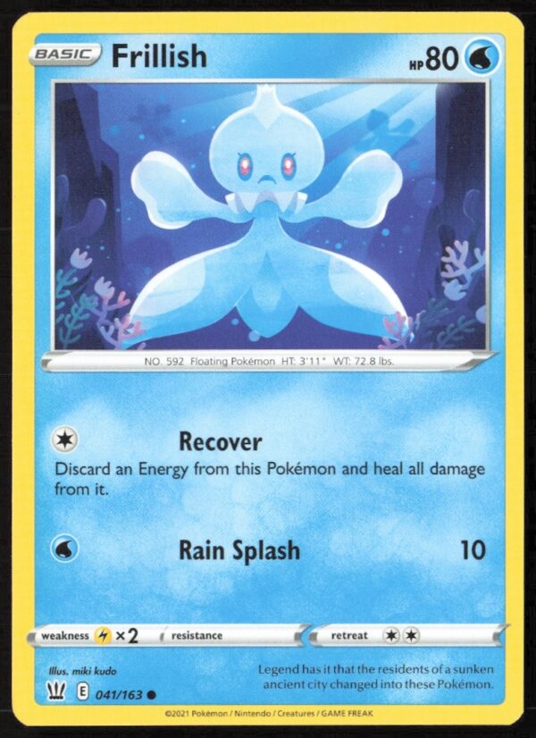 2021 Pokémon Frillish Card - Sword & Shield Battle Styles #041/163 Front View