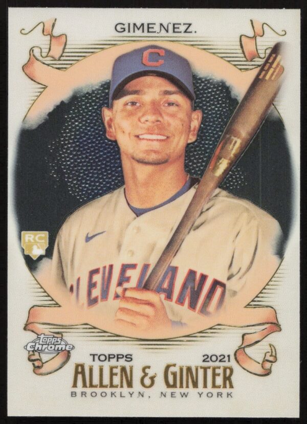 Andres Gimenez 2021 Chrome Card, Topps Allen & Ginter, #45 Front, Baseball Trading Card.