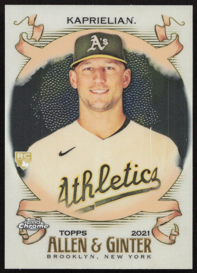 James Kaprielian Oakland Athletics 2021 Topps Chrome Baseball Card #257 Front View