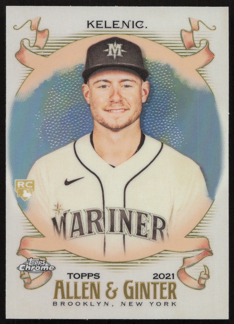 Topps 2021 Chrome Jarred Kelenic Refractor Card #252 - Glossy Action Shot.