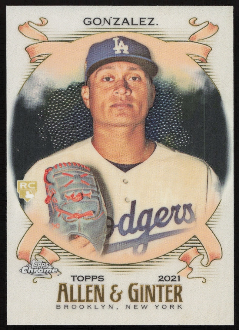 Victor Gonzalez 2021 Topps Chrome Dodgers Card #171, Allen & Ginter Series Front.
