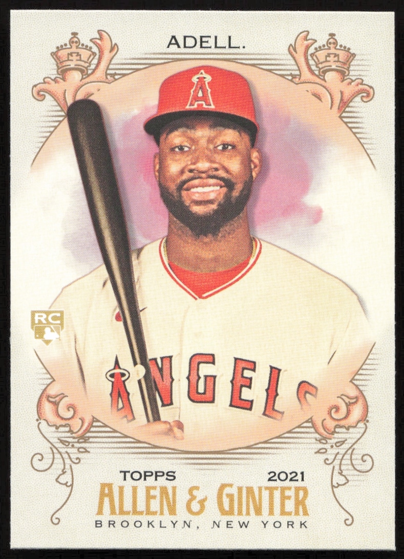 Jo Adell 2021 Topps Allen & Ginter card, front view, baseball, #142.