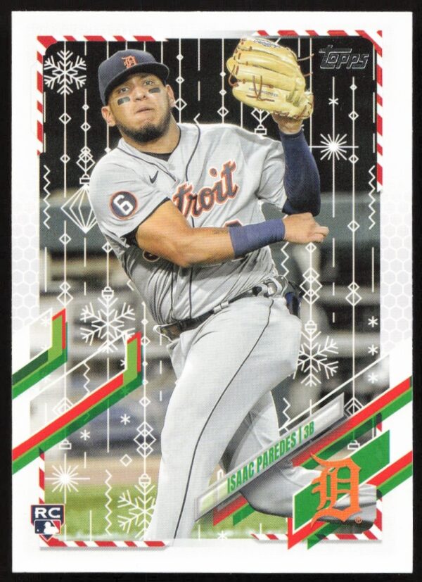 Topps Holiday 2021 Isaac Paredes Card #HW120 Front View