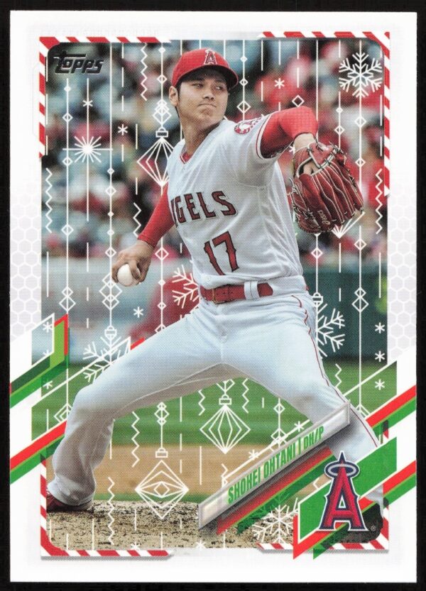Shohei Ohtani 2021 Topps Holiday Card #HW80, Los Angeles Angels, Baseball Star Front View