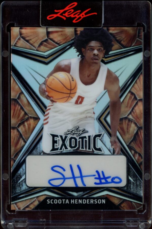 Scoota Henderson Turtle Auto Card, Leaf Exotic 2022-23, Limited Edition, Collectible, 1 of 5.