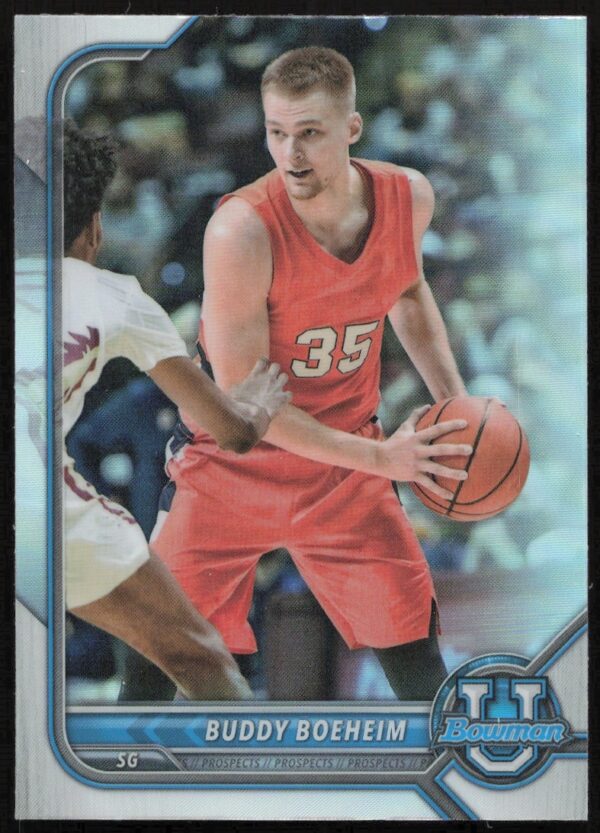 Buddy Boeheim 2022 Bowman University Refractor Card #100 Front View