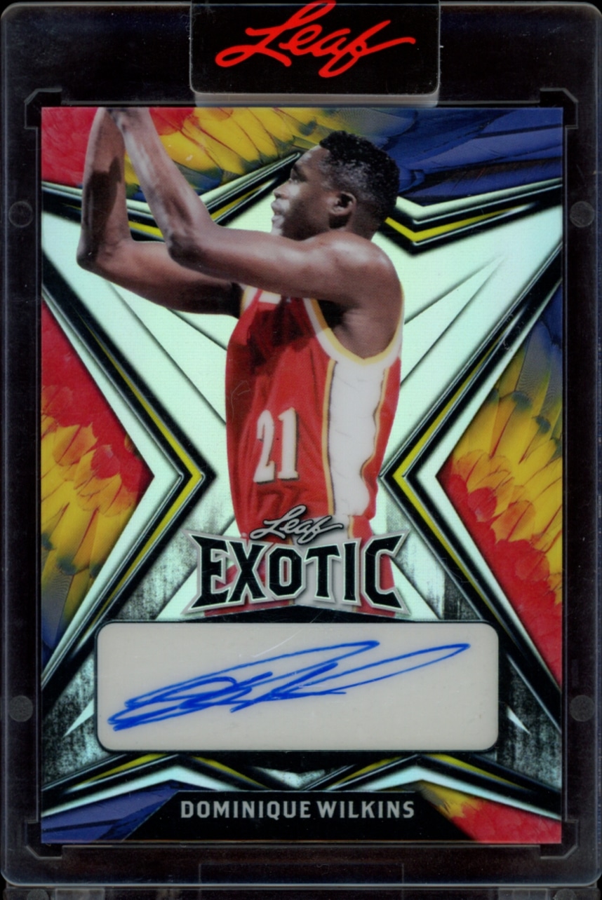2022 Leaf Exotic Dominique Wilkins Parrot Autograph Card, Limited Edition of 8 Copies.