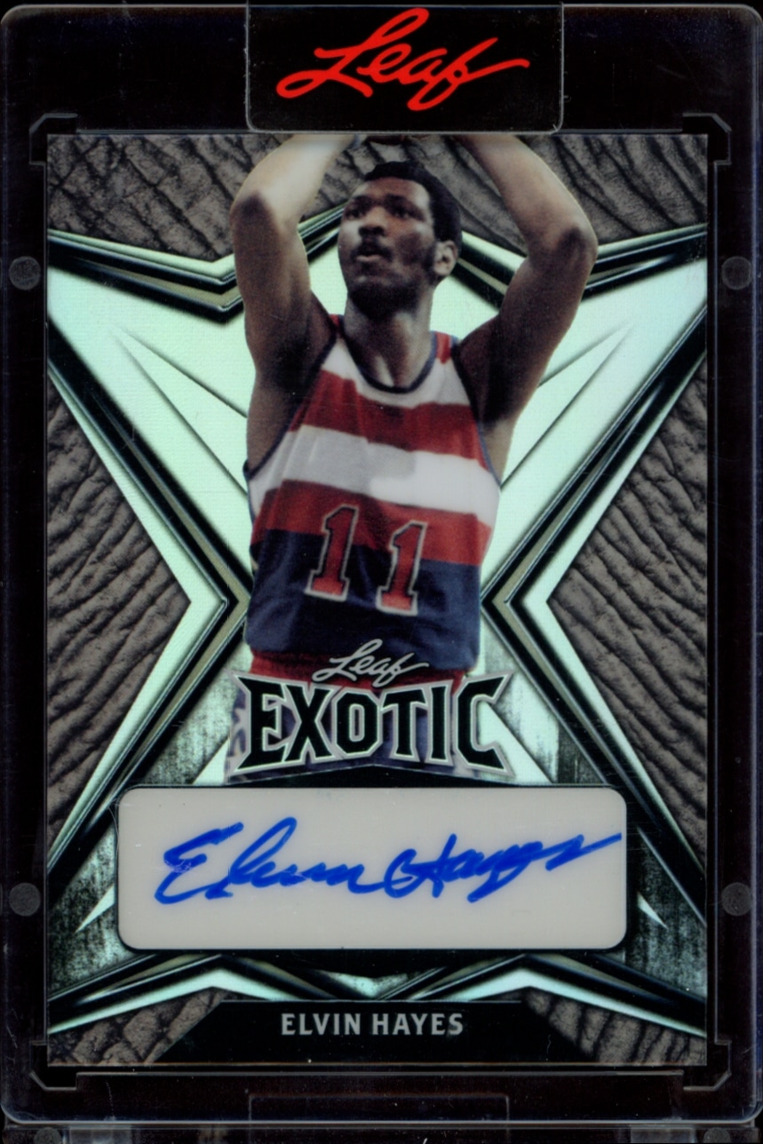 2022 Leaf Exotic Elvin Hayes Elephant Auto Card, limited edition 1 of 8, front view.