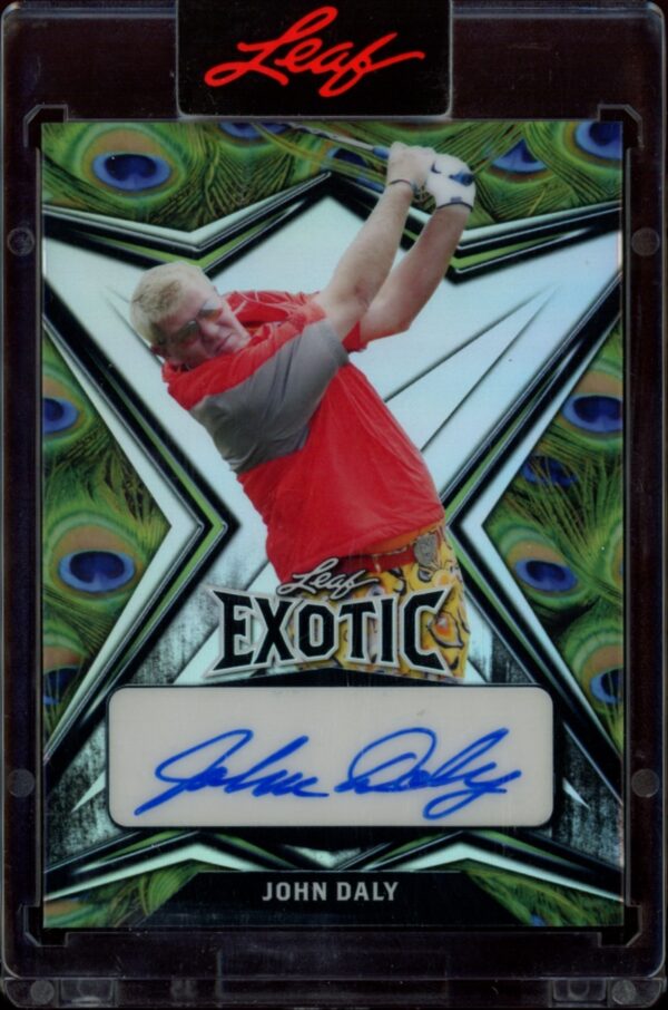 John Daly Leaf Exotic Peacock Card, limited edition /7, 2022, vibrant design.