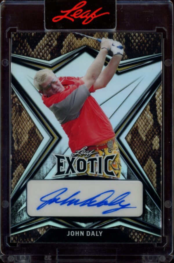 Rare 2022 Leaf Exotic John Daly Snakeskin card, limited edition, only 10 made.