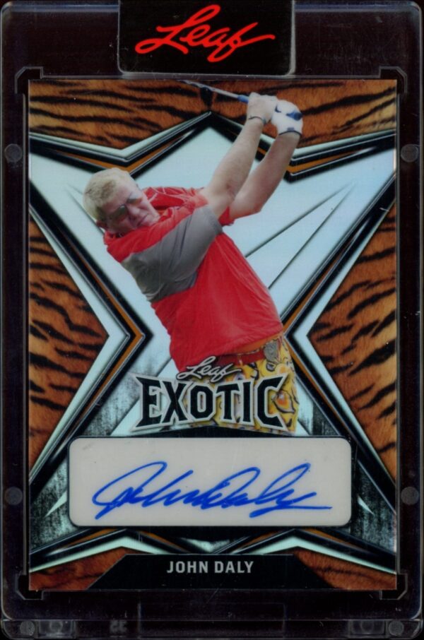 Rare 2022 Leaf Exotic John Daly Tiger Stripe card, limited edition, only 10 available.