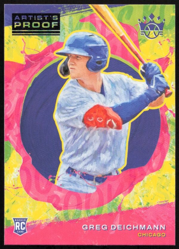Front view of 2022 Greg Deichmann Panini Diamond Kings Artists Proof card.