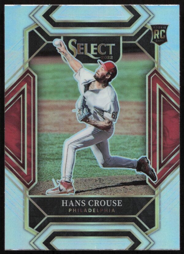 Front of 2022 Panini Select Diamond Level Hans Crouse baseball card #217.