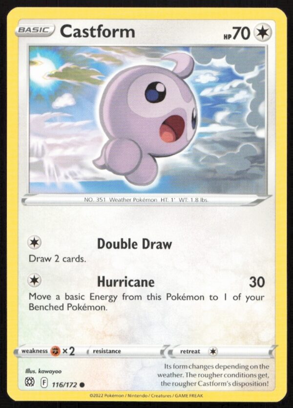 Pokémon Brilliant Stars Castform Card, 2022 Sword & Shield Series, #116/172.