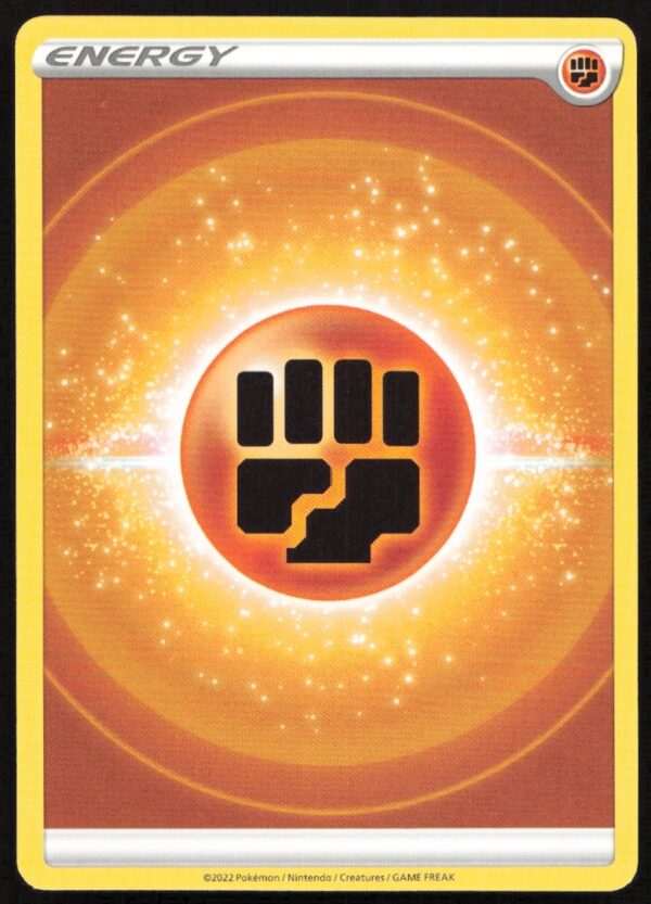2022 Pokémon Brilliant Stars Fighting Energy card front, featuring its signature energy symbol.
