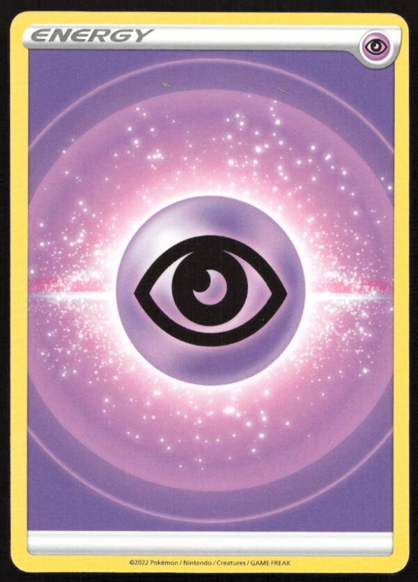 2022 Pokémon Brilliant Stars Psychic Energy Card with Purple Background and Psychic Symbol