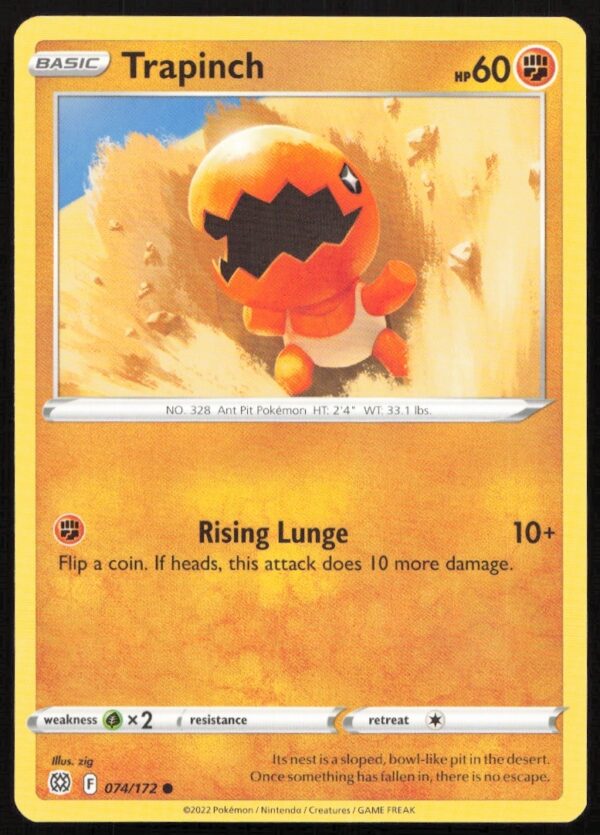 2022 Trapinch Pokémon Card: Brilliant Stars Edition, Desert Background, #074/172.
