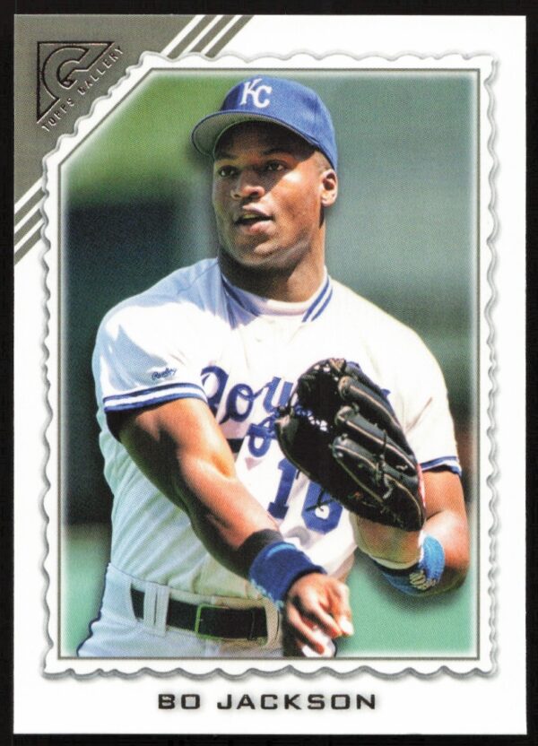 2022 Topps Gallery Bo Jackson card #108 with vibrant illustration.