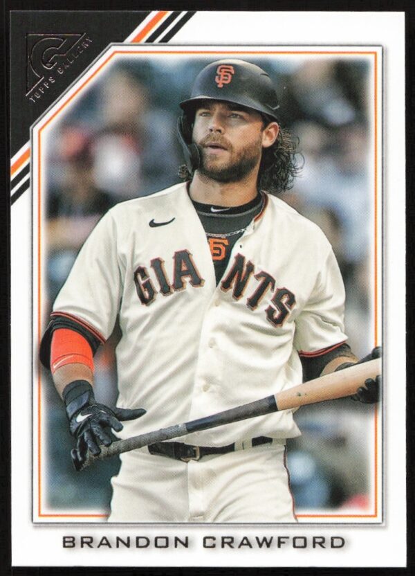 Brandon Crawford 2022 Topps Gallery Card #56 Front - Dynamic San Francisco Giants Artwork