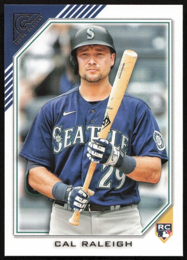 Cal Raleigh 2022 Topps Gallery Card #173 Front - Seattle Mariners Portrait Art.