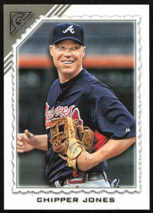Chipper Jones 2022 Topps Gallery Card #96, featuring artistic portrait of Braves third baseman.