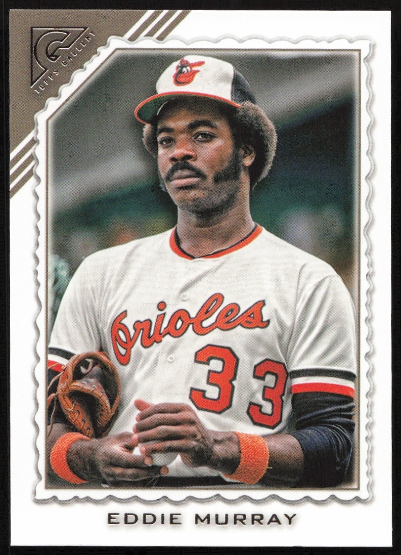 Front view of 2022 Topps Gallery Eddie Murray baseball card, number 162, featuring dynamic pose.