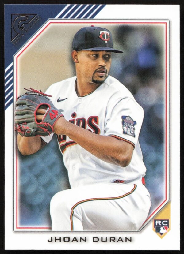 Jhoan Duran 2022 Topps Gallery Card #189, vibrant design, showcases him in uniform.