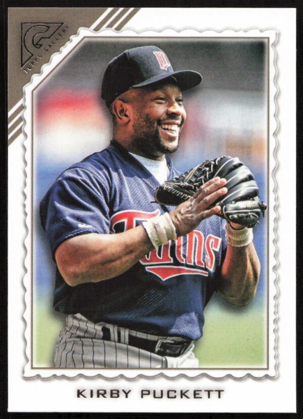 Kirby Puckett 2022 Topps Gallery Card #112, featuring an artistic portrait in Twins uniform.