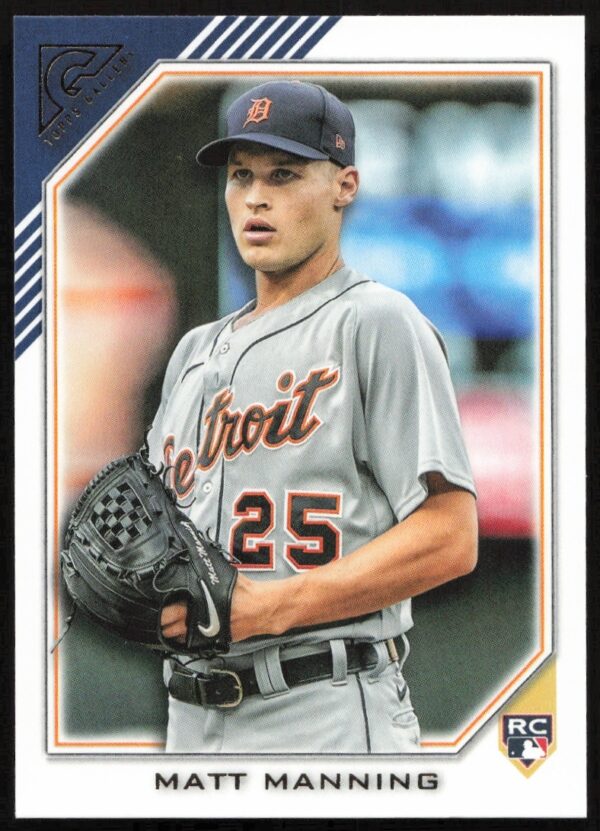 Matt Manning 2022 Topps Gallery Baseball Card #117, Detroit Tigers Pitcher in Action.