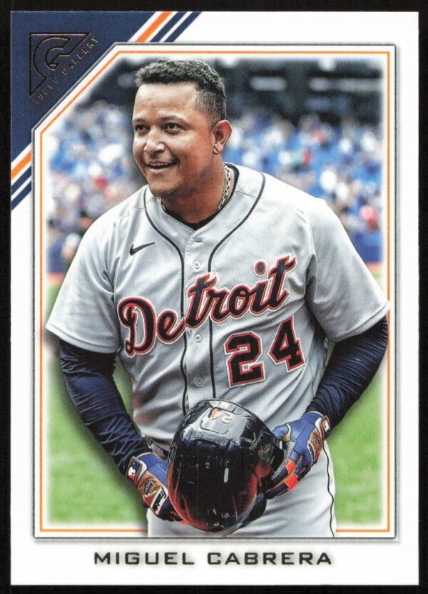 2022 Topps Gallery Miguel Cabrera baseball card #91 showcasing his iconic batting stance.