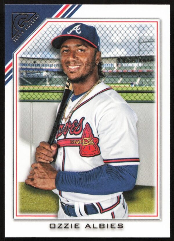 Front of 2022 Topps Gallery Ozzie Albies baseball card, Atlanta Braves star, card #14.