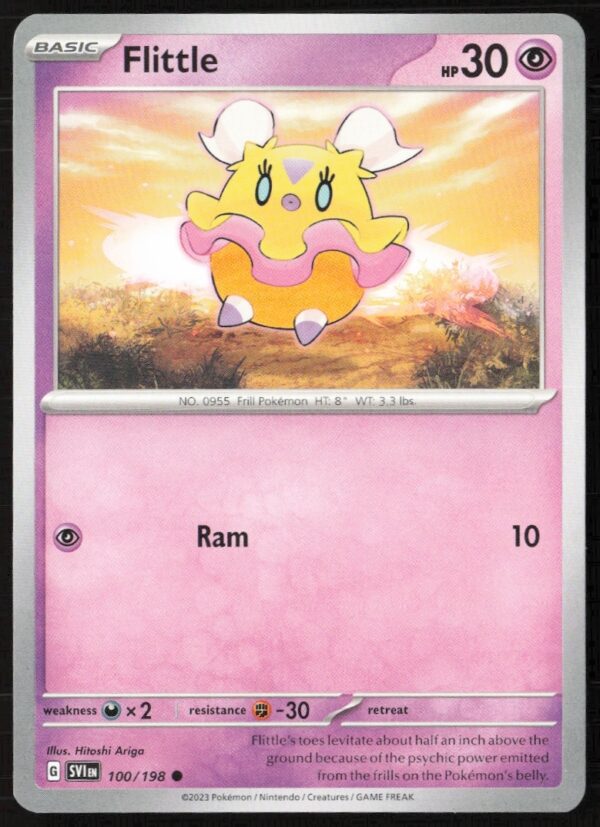 Scarlet & Violet Flittle Pokémon Card 2023, number 100/198, featuring vibrant design.