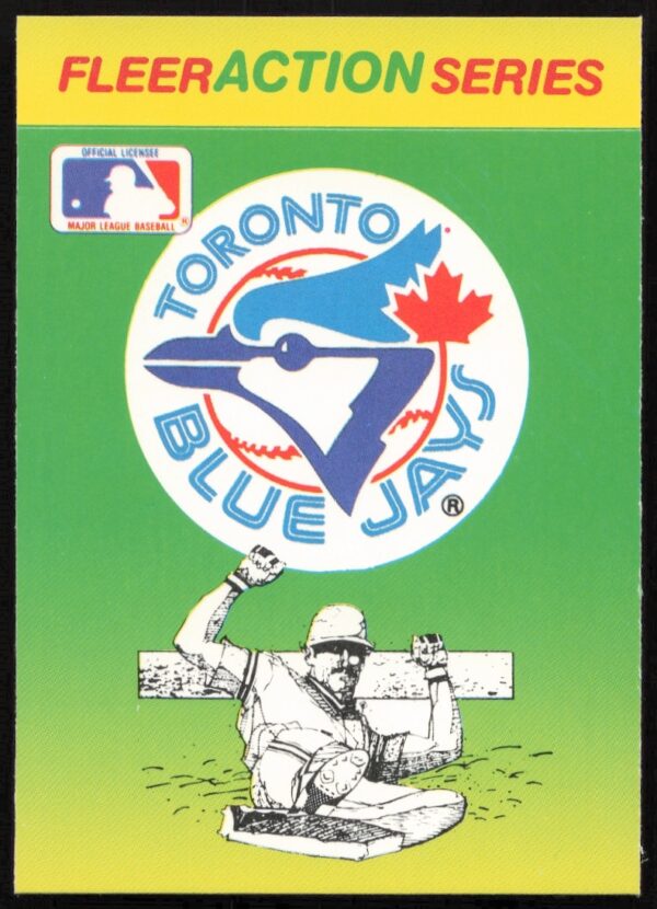 1990 Fleer Blue Jays Team Stickers showcasing vibrant early 90s MLB graphics.