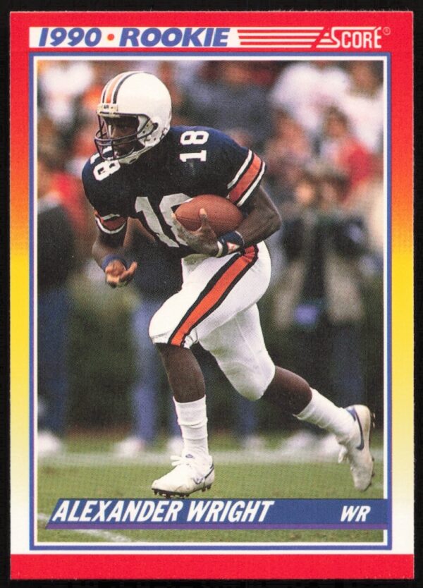 Alexander Wright 1990 Score Card #621 featuring dynamic football action.