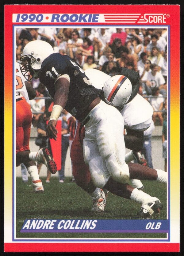 Andre Collins rookie card, 1990 Score #630, Washington Redskins linebacker.
