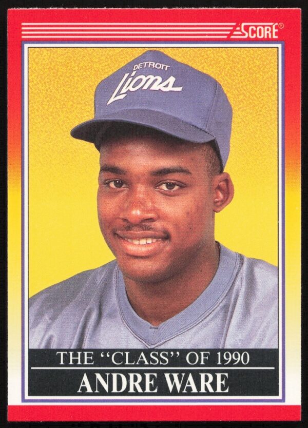 Andre Ware 1990 Score Football Card #607, showcasing NFL action in team uniform.