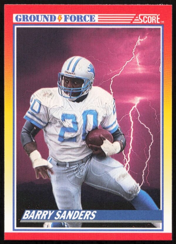 Barry Sanders 1990 Score Card #325 Frontside in Action, Detroit Lions NFL Legend.