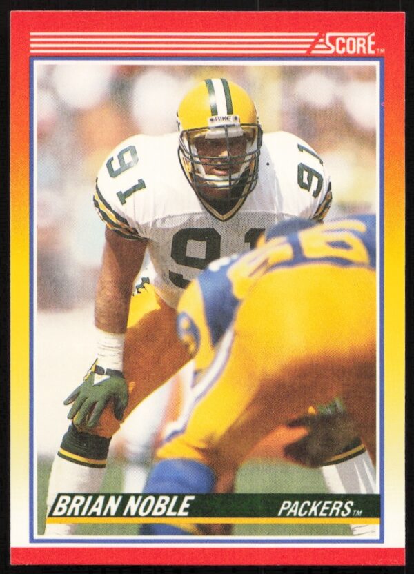 Brian Noble 1990 Score Football Card #268, Green Bay Packers Linebacker.