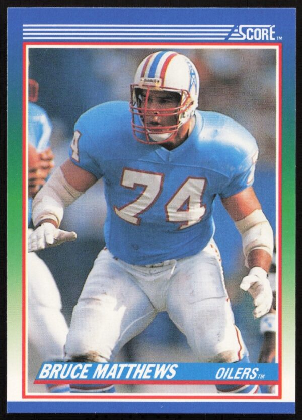 Bruce Matthews 1990 Score football card #93, Houston Oilers, Hall of Famer.