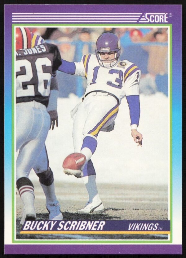 Collectible 1990 Score football card, Bucky Scribner, front view, card #532.
