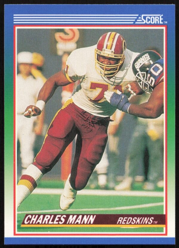 1990 Score Charles Mann NFL Card #101, Washington Redskins DE, collectible must-have.