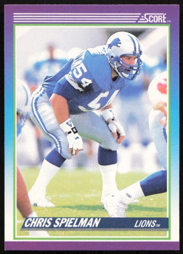 Chris Spielman 1990 Score card front in Detroit Lions uniform, NFL, #191.