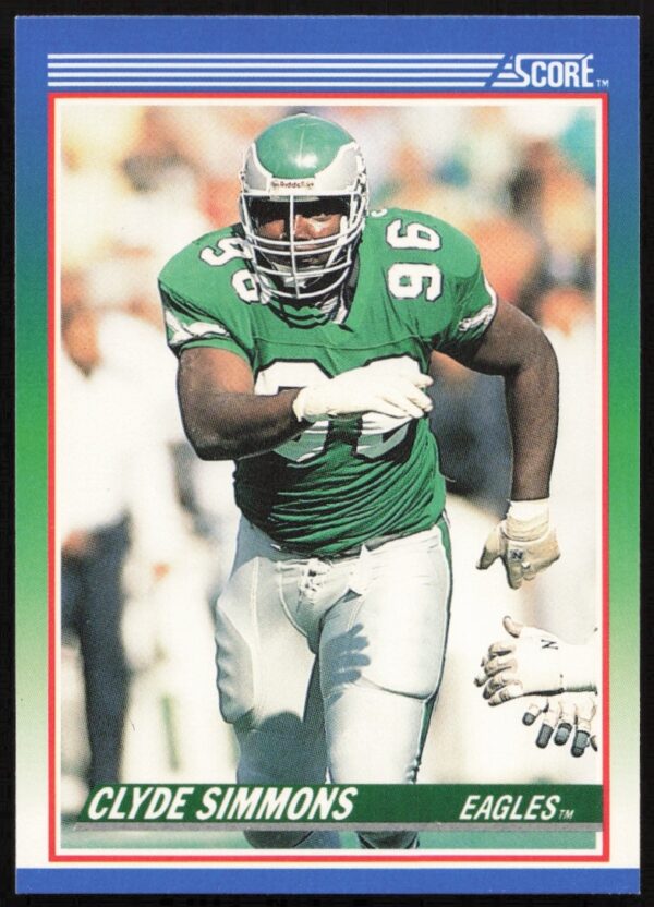 Clyde Simmons 1990 Score Football Card #106, Philadelphia Eagles Defensive End.