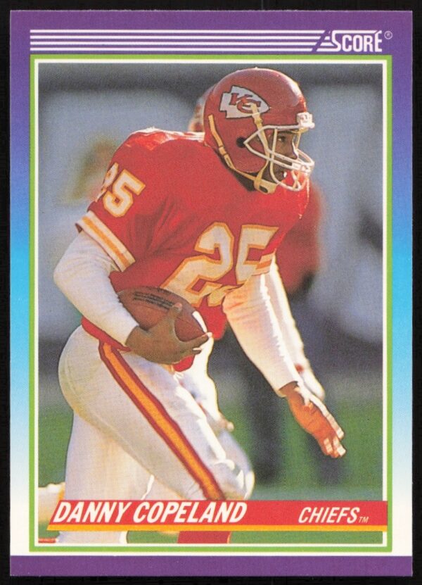 Danny Copeland 1990 Score Football Card #464, featuring dynamic action imagery.