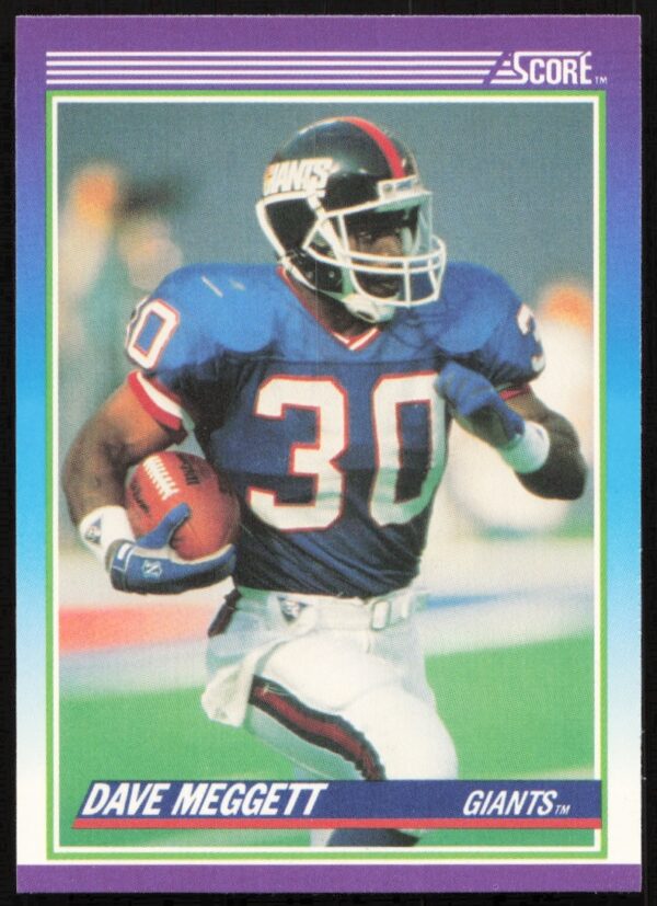 1990 Score #150: Dave Meggett in action with New York Giants team uniform.