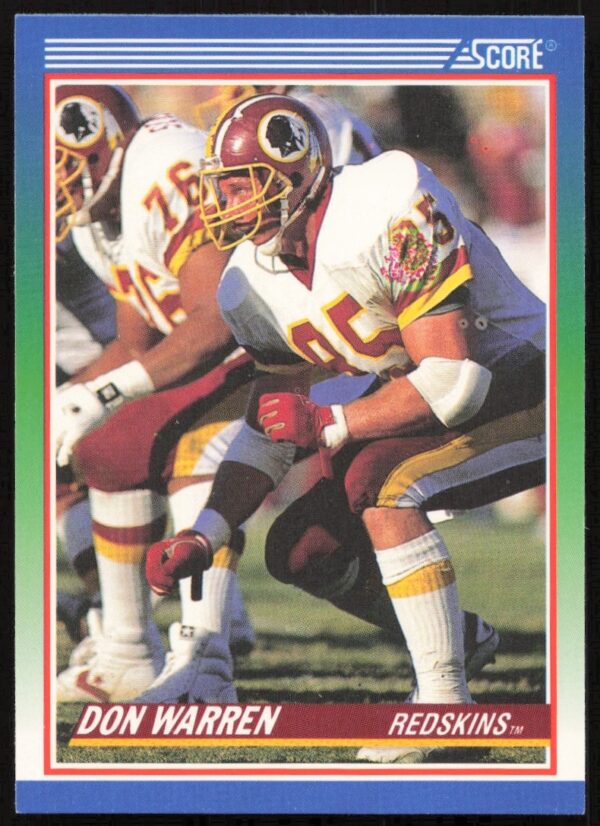 1990 Score Don Warren football card #331 showing action pose with stats.