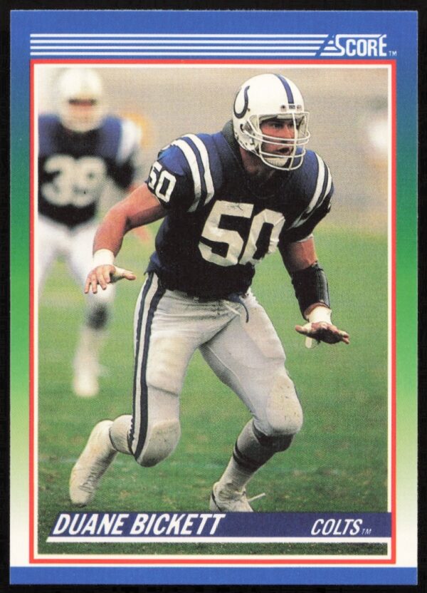 Duane Bickett 1990 Score Football Card #23, Indianapolis Colts Linebacker Front Image