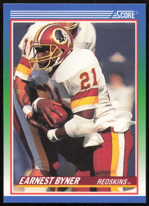 1990 Score Football Card of Earnest Byner, Number 358, in Mid-Action